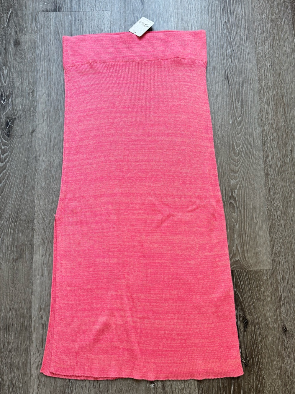 Free People Camellia Combo Pink Ribbed Knit Midi Skirt Small NWT